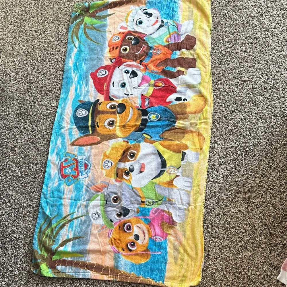 Paw Patrol Kids Towel - Blue, Yellow, Red